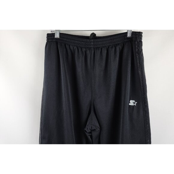 Starter Pants Mens Large Black Vintage Ankle Snap Sweatpants (32x32) - Picture 2 of 10